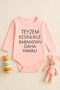Cute Baby Bodysuit with Printed Text and Snap Fasteners