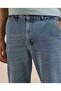 Washed Tapered Fit Jeans with Button Closure - 4