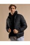 Quilted Puffer Jacket with Zipper Closure - 2