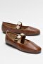 Women's Oval Toe Accessory Strap Ballerina Shoes Taba - Gold - 2