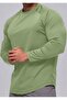 Men's Running Sports Raglan Oval Cut Long Sleeve Cotton Combed T-Shirt