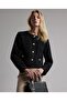 Textured Jacket with Button Closure