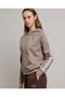Stripe Detail Hooded Jacket with Zipper Closure - 4