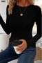 New Season Crew Neck Women's Knitwear Sweater Long Sleeve Soft Textured