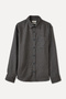 Men's Navy Blue Jacquard Regular Fit Lyocell Long Sleeve Shirt - 4