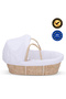 Moses Basket with Waffle Beddings and Mattress - Wooden Brown - 2