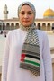 Women's Men's Keffiyeh Palestinian Flag Cotton Black and White Pashmina Shawl