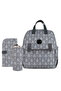 set of 3 Diaper Backpack with Changing Mat and Bottle Bag - Arrow Grey