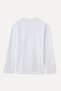 Men's White Comfort Fit Crew Neck Long Sleeve T-Shirt - 2
