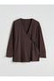 Double Breasted Collar Textured Women's Kimono - 5