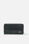 Lina Genuine Crazy Leather Portfolio Handbag Double Zipper Model Green - 2