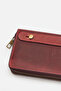 Lina Genuine Crazy Leather Portfolio Handbag Double Zipper Model Claret Red - 6