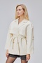 Oversize Ecru Trench Coat with Windbreaker Detail and Belted Waist - 6