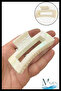 Bone Color Acrylic Latch Clasp |   8 cm |   Shiny Looking |   Women's Hair Accessory - 2