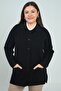 Women's Stone Print Detailed Plus Size Steel Mesh Knitwear Cardigan - 3