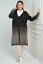 Women's Pocketed Leopard Print Plus Size Knitwear Long Cardigan - 3