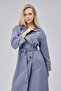Gray Oversize Trench Coat with Windbreaker Detail - 8