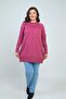 Women's Plus Size Tunic Blouse with Striped Sleeves - 3
