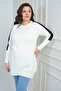 Women's Plus Size Tunic Blouse with Striped Sleeves - 2