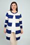 Women's Transverse Thick Striped Plus Size Cardigan - 3
