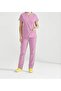 Pink Doctor Uniform Envelope Collar Scrubs Suit Bat Sleeve Nurse Clothing Cotton Fabric - 2