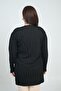 Women's Cuff Button Detailed Thick Ribbed Lycra Plus Size Long Cardigan - 4