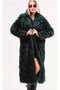 Women's Green Lined Long Fur Coat a Class Fabric Trend Makes a Difference - 2