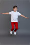 Boy's Red Linen Pants with Adjustable Waist Inside, April 23, October 29, November 10 Performance Outfit - 3