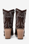 Women's Stoned Thick Sole Western Boots Real Suede Leather Zy 1610 Brown - 6