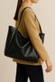 Large Size Vintage Soft Leather Casual Model Large Volume Black Women's Shoulder Bag Handbag - 3