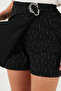 Stoned Regular Fit Brooch Detailed Jacket-Shorts Skirt Set Women's Set 6839618 - 6
