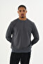 Süperlife Men's Gray Crew Neck Ribbed Regular Fit Sweatshirt Spr26Swk930 - 8