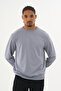 Süperlife Men's Gray Crew Neck Ribbed Regular Fit Sweatshirt Spr26Swk930 - 4