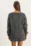 Women's Anthracite V-Neck Knitwear Cardigan with Cherry Accessories 60283662 - 6