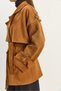 Women's Camel Kruaze Collar Aller Detailed Epaulet Belted Pocketed Suede Trench Coat 99007 60283661 - 7