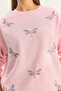 Women's Candy Pink Crew Neck Hummingbird Stone Embroidered Relaxed Sweatshirt 1558 60283660 - 5