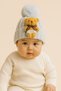 Children's Knitwear Beanie Winter Baby Beanie with Teddy Bear 1-3 Years Old
