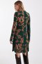 Women's Green-Beige Crew Neck Long Sleeve Dress Arm-26K001029 - 3