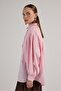 Women's Pink Pleated Pocket Detailed Oversize Shirt 30062 - 3