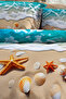 100% Cotton Ranforce Dowry Luxury 5D Digital King Size Double Duvet Cover Set Sea Stars - 4