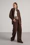 Women's Brown Pleated Pocket Detailed Oversize Shirt 30062 - 5