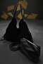 Women's Black Suede Hobo Shoulder Bag. Puppy Handbag. - 6