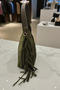 Women's Khaki Suede Hobo Shoulder Bag. Puppy Handbag. - 2