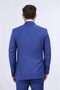 Slim Fit Pointed Collar Double-Breasted Petrol Blue Suit - 5