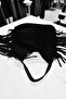 Women's Black Suede Hobo Shoulder Bag. Puppy Handbag. - 5