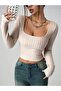 Women's Ribbed Knitted Fabric Long Sleeve Bodysuit