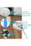 360° Spin Mop and Bucket Set with Wringer, 2 Extra Microfiber Replacement Heads (Blue) - 4