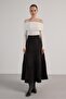 Women's Black Piece Diving Suede Long Skirt 30040 - 5