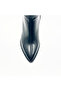 Black Patent Leather Ankle Buckle Women's Boots – 6.5 cm Thick Heels, Genuine Leather Lining - 6