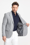 Abrines Men's Dark Gray Cotton Lycra Stretch Fabric Slim Fit Sports Blazer Jacket - 6
